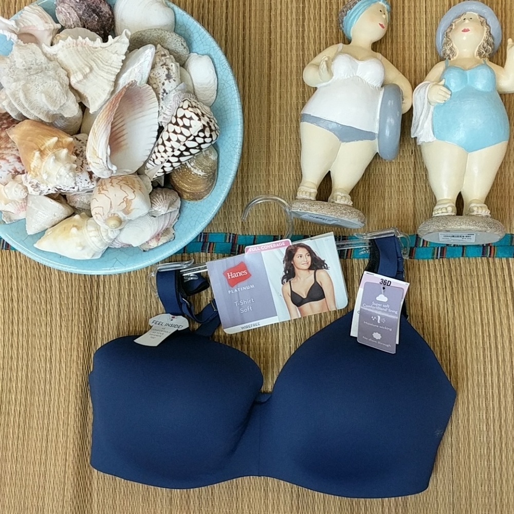 Hanes Platinum t-shirt wirefree bra moisture wick